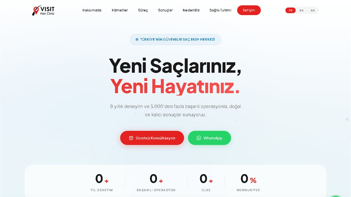 Visit Hair Clinic web sitesi